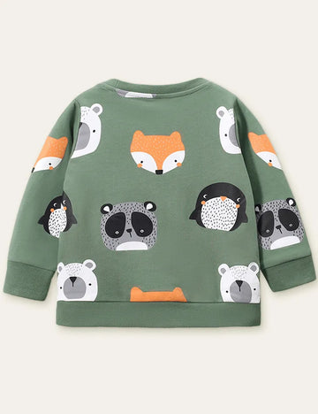 Cartoon Animal Printed Sweatshirt - Mini Taylor